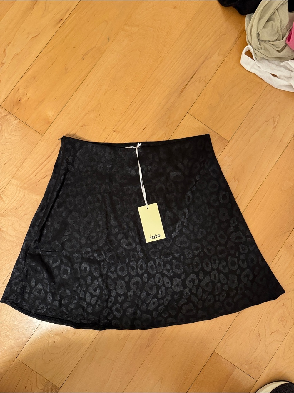 IntoCute Black Leopard Jacquard Mini Skirt
